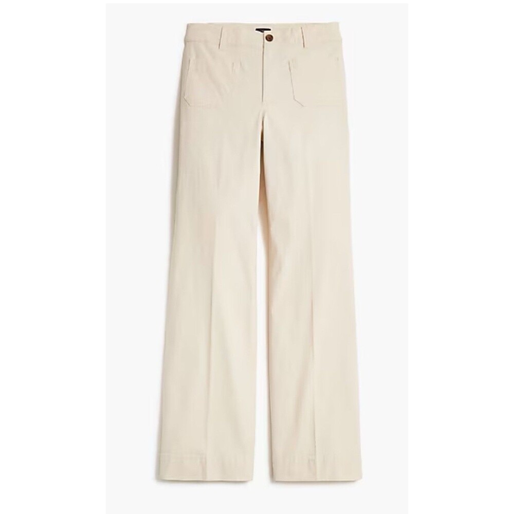 🤍 New J.Crew Lizzie High-Rise Wide-Leg Pants – Natural – Size 34 – NWT $98 - Picture 3 of 5